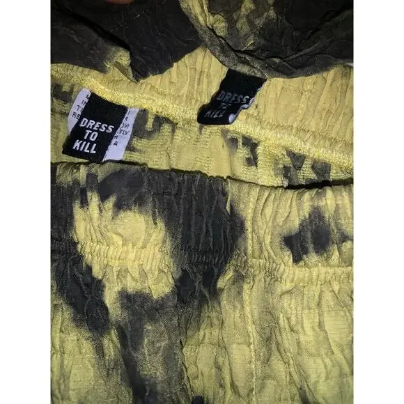 DRESS TO KILL by Jane Mohr Wide-Leg Harem Pants & Blouse Yellow & Black Size 1 - Picture 8 of 10
